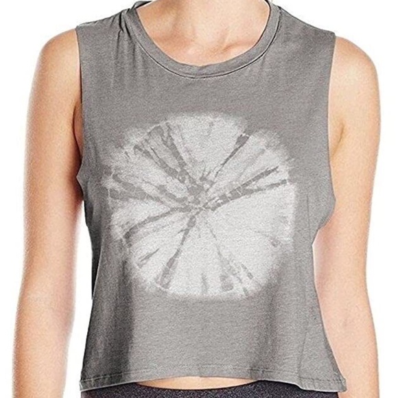 NWT Manduka Yoga Adorn Crop Top Tie Dye Feather Grey - Picture 1 of 2